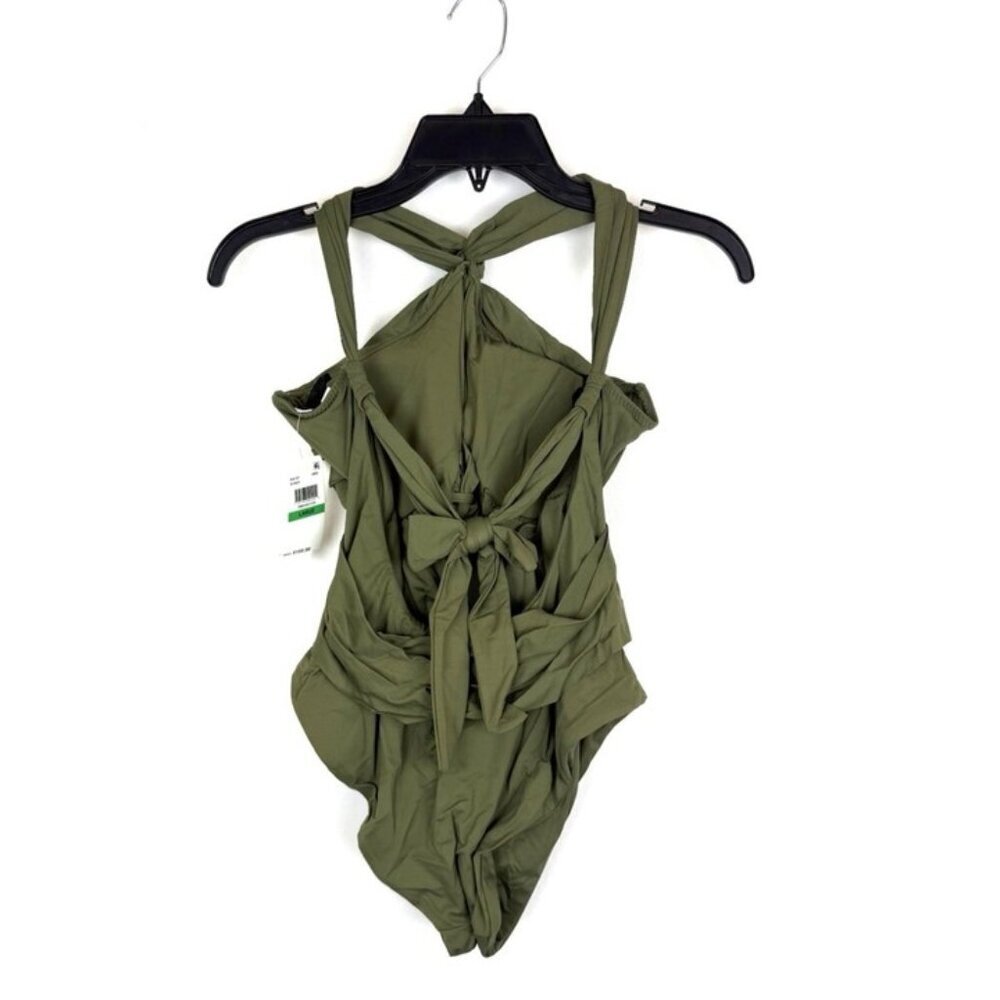 Becca Women’s Green High Neck One Piece Swimsuit Size L - Picture 4 of 4